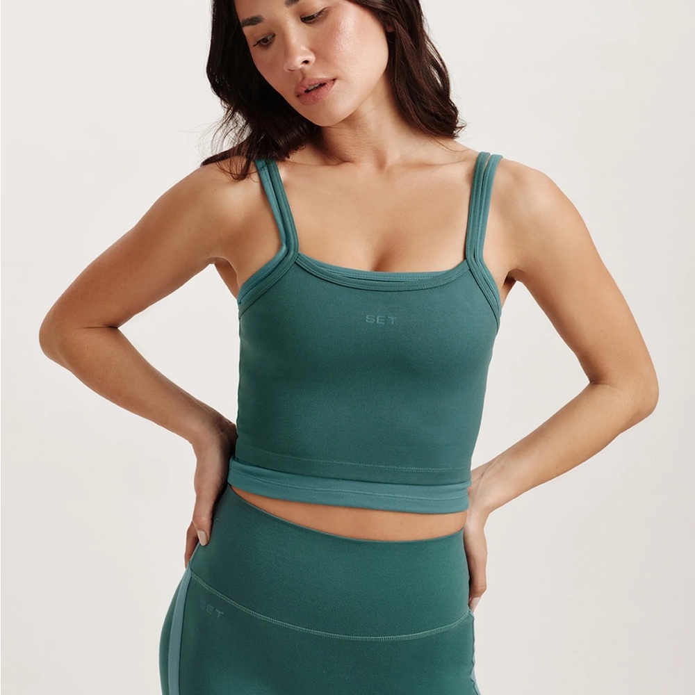 Set Active Formcloud Cloud Layer Strappy Tank + C… - image 2